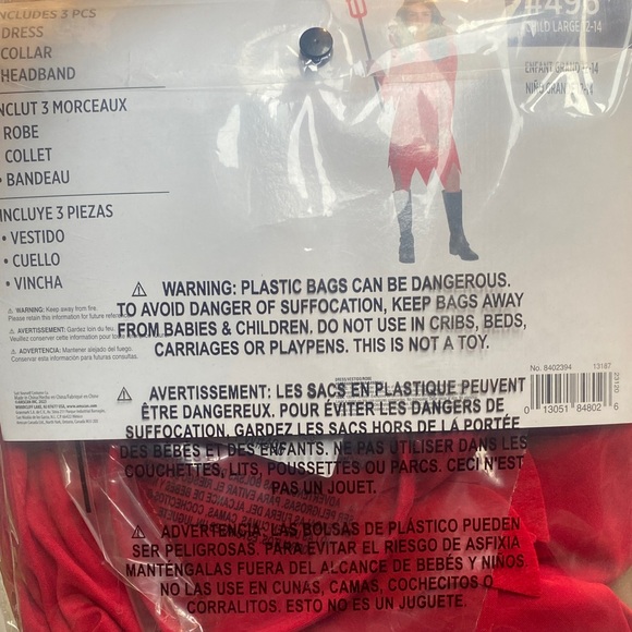 Amscan Devious Devil girls Halloween Costume - Red - Picture 2 of 3